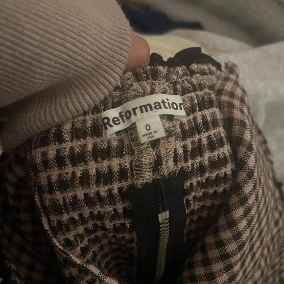 Reformation Skylar Linen Top in Tartine Check - Picture 4 of 4